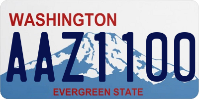 WA license plate AAZ1100