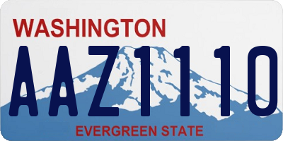 WA license plate AAZ1110