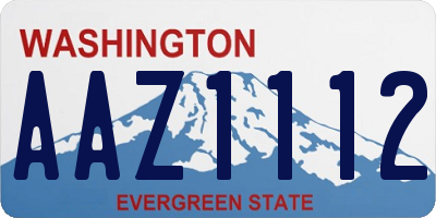 WA license plate AAZ1112