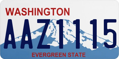 WA license plate AAZ1115