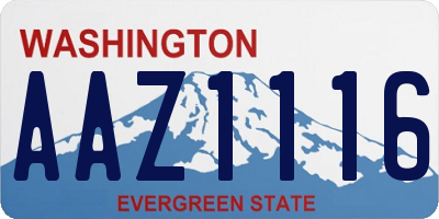 WA license plate AAZ1116