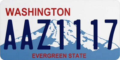 WA license plate AAZ1117
