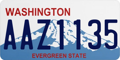 WA license plate AAZ1135