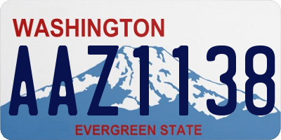 WA license plate AAZ1138