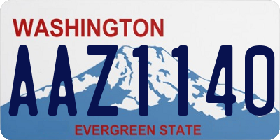 WA license plate AAZ1140