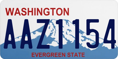WA license plate AAZ1154