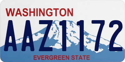 WA license plate AAZ1172