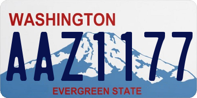 WA license plate AAZ1177