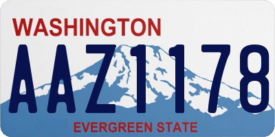 WA license plate AAZ1178