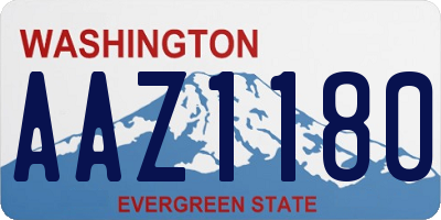 WA license plate AAZ1180