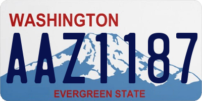 WA license plate AAZ1187