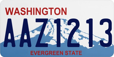 WA license plate AAZ1213