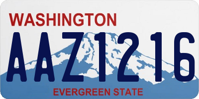 WA license plate AAZ1216