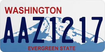WA license plate AAZ1217
