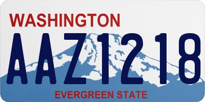 WA license plate AAZ1218
