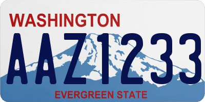 WA license plate AAZ1233