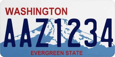 WA license plate AAZ1234