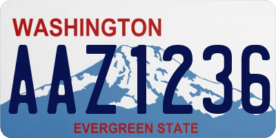 WA license plate AAZ1236
