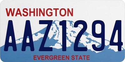 WA license plate AAZ1294