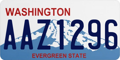 WA license plate AAZ1296