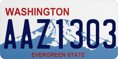 WA license plate AAZ1303