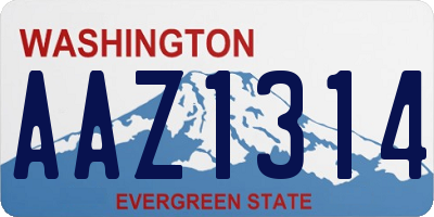 WA license plate AAZ1314
