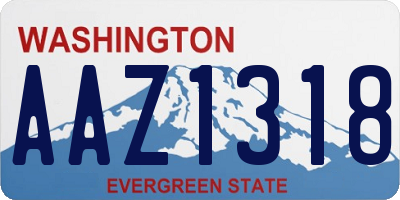 WA license plate AAZ1318