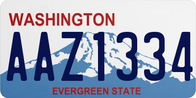 WA license plate AAZ1334