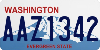 WA license plate AAZ1342