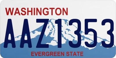 WA license plate AAZ1353