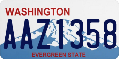 WA license plate AAZ1358