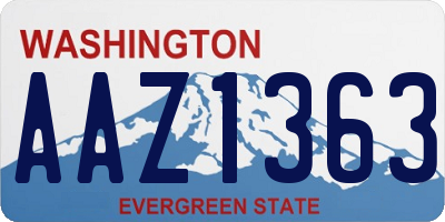 WA license plate AAZ1363