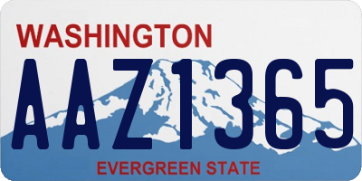 WA license plate AAZ1365