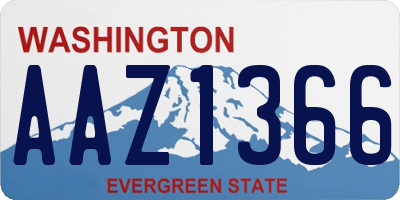 WA license plate AAZ1366