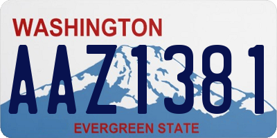 WA license plate AAZ1381