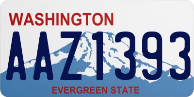 WA license plate AAZ1393