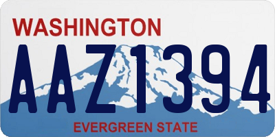 WA license plate AAZ1394