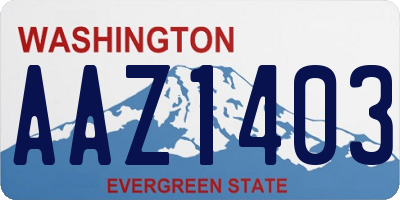 WA license plate AAZ1403