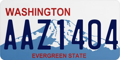 WA license plate AAZ1404