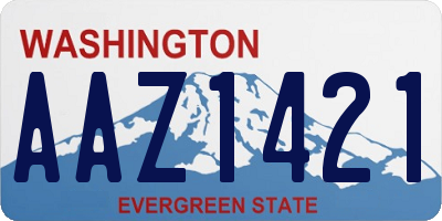 WA license plate AAZ1421