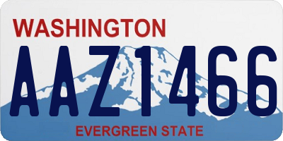WA license plate AAZ1466