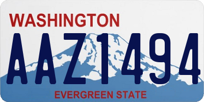 WA license plate AAZ1494