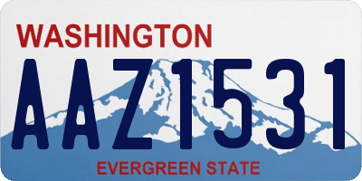 WA license plate AAZ1531