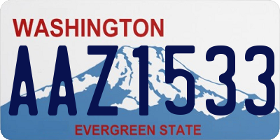 WA license plate AAZ1533
