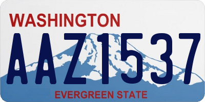 WA license plate AAZ1537
