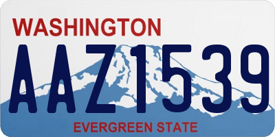 WA license plate AAZ1539