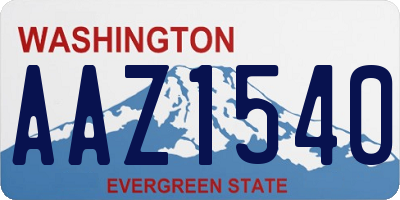 WA license plate AAZ1540