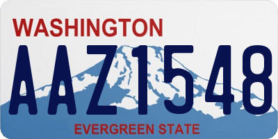 WA license plate AAZ1548