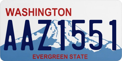 WA license plate AAZ1551
