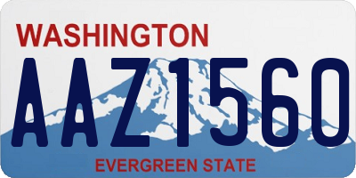 WA license plate AAZ1560